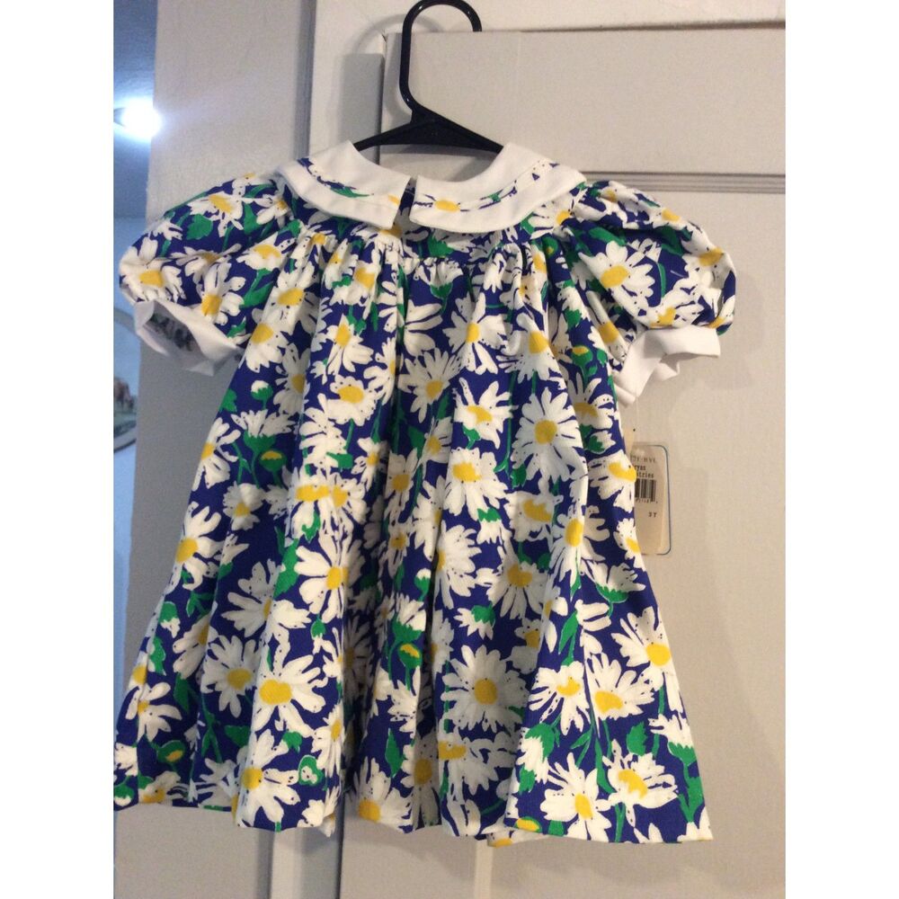 Vintage New NWT Bryan Floral Dress Pantaloons Daisies Girls 3T 80/90s